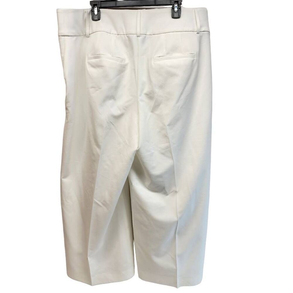 Lane Bryant Size 18 White Wide Leg Cropped Trousers O18 - Picture 3 of 9